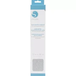 Clearance Transfer Para Tela Blanco y Plata Glitter 12" Silhouette
