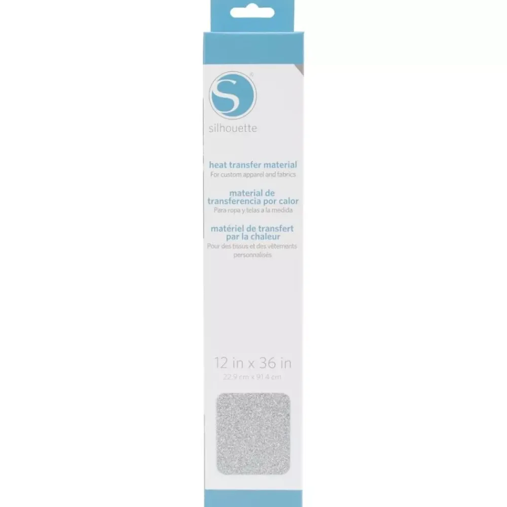 Clearance Transfer Para Tela Blanco y Plata Glitter 12" Silhouette