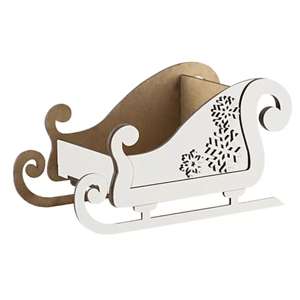 Sale Trineo de madera 098 Blanco Navidad