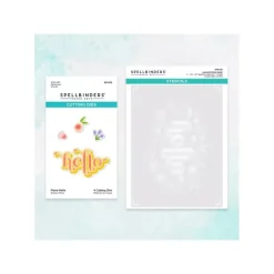 Sale Troquel + stencil Floral Hello Plantillas