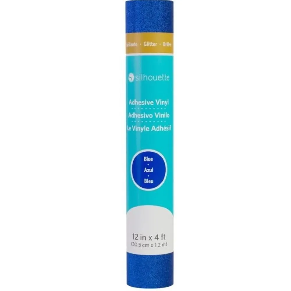 Best Vinilo adhesivo glitter Azul 12"x6' Silhouette