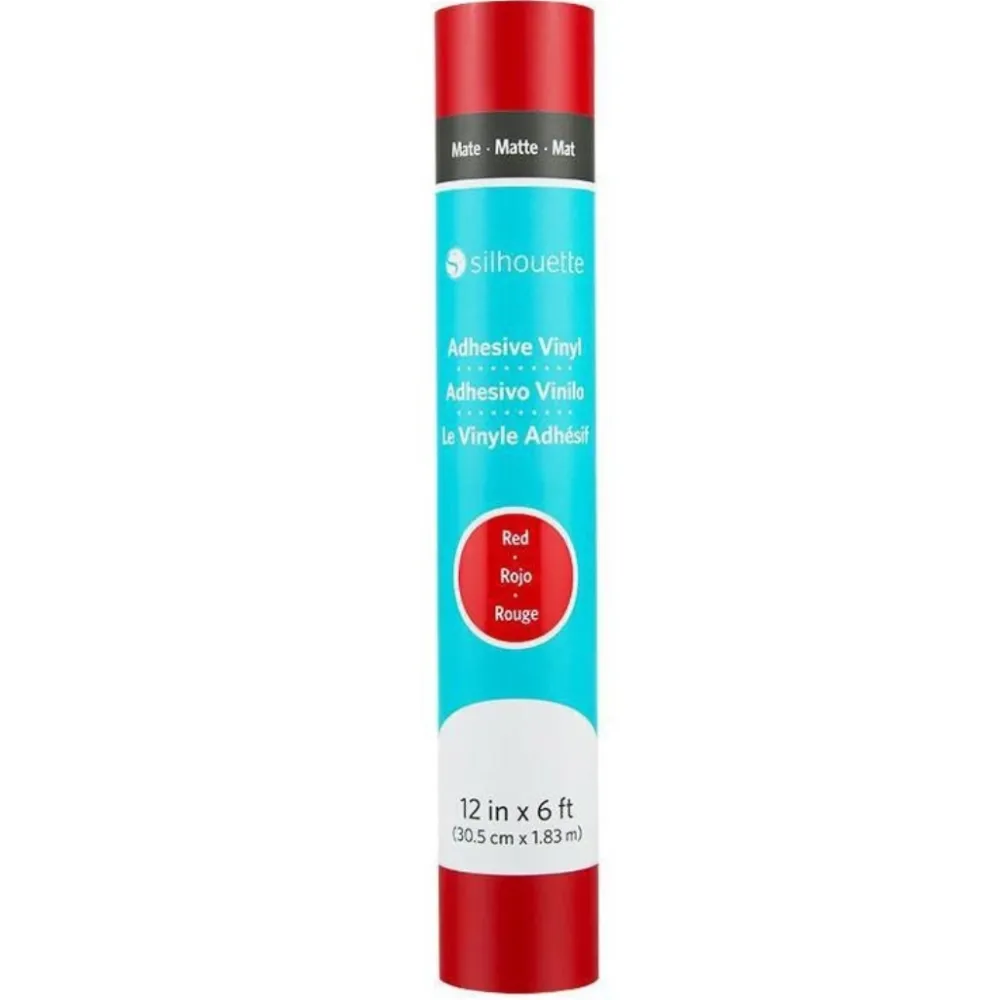 Clearance Vinilo adhesivo mate removible Rojo 12"x6' Silhouette