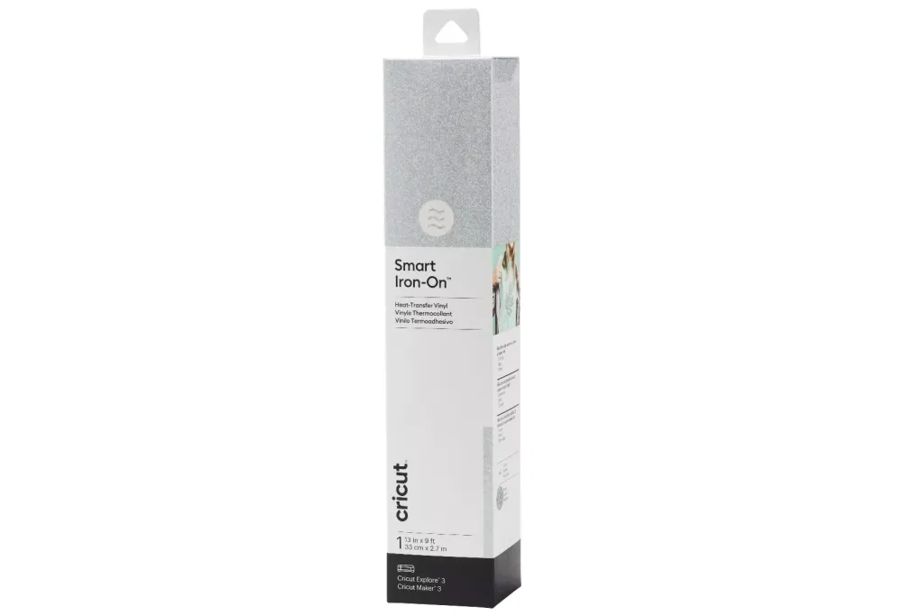 Clearance Vinilo Smart Iron On Termotransferible Glitter Plateado Maker 3/Explore 3 33x270cm Silhouette