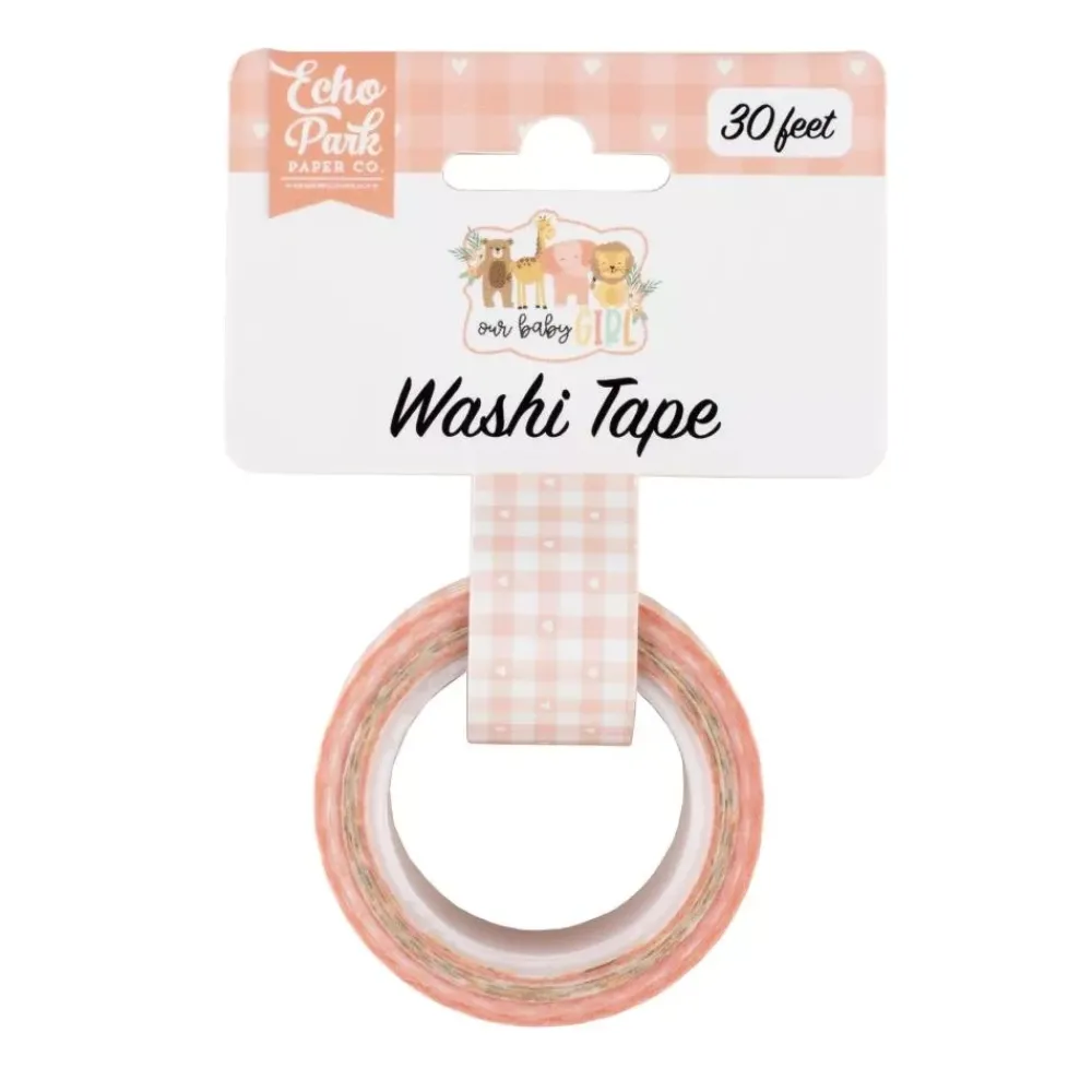 Washi Tape Baby Girl Plaid Our Baby Girl Echo Park Papeles|Decoupage