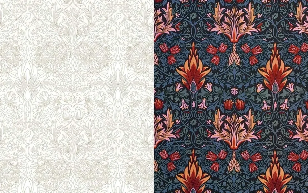 Sale William Morris An Arts and Crafts Colouring Book Colorear
